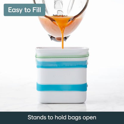 YouCopia FreezeUp Freezer Food Block Maker, 2 Cup, 2-Pack, Meal Prep Bag Container to Freeze Leftovers and Soup - size: 2 Cups, 2-Pack, style: Food Block Maker