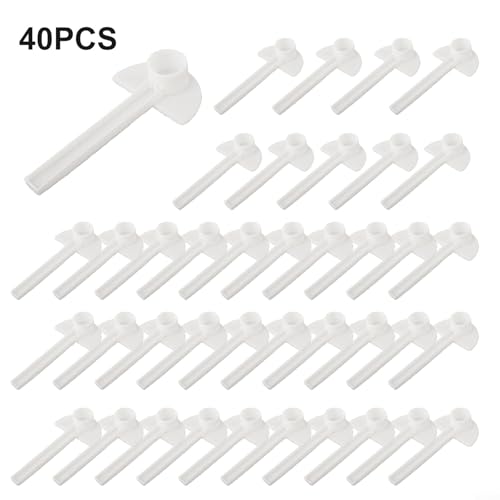 40Pcs Bee Water Feeder, Watering Station Dispenser, Bottle Mouth For Hive Management Garden Farm Use, For Beehive Drinking Feeding, White 15X3cm
