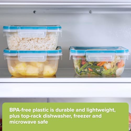 Snapware Plastic Total Solution 3-Pack (8.5-Cup) Food Storage Containers Set, Leakproof & Airtight Plastic Locking Lids Rectangular Containers, BPA-Free Lids, Microwave Dishwasher Freezer Safe - size: 3 Pack, style: 8.5 Cup