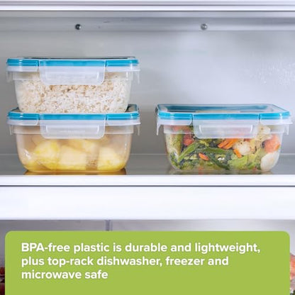 Snapware Plastic Total Solution 3-Pack (8.5-Cup) Food Storage Containers Set, Leakproof & Airtight Plastic Locking Lids Rectangular Containers, BPA-Free Lids, Microwave Dishwasher Freezer Safe - size: 3 Pack, style: 8.5 Cup