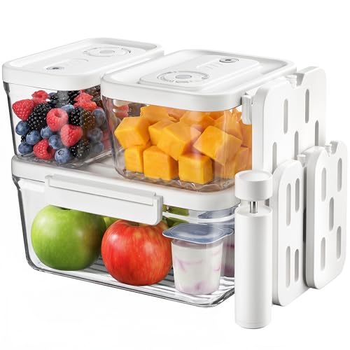 Food Storage Containers with Lids Airtight Set, BPA Free, Portable Vacuum Container Set with Ice Packs for Lunch Boxes & Coolers - Freezer Packs for Kitchen, Fridge, Camping, Picnic