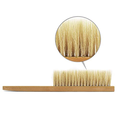 Flexzion 10.5" Stainless Steel J-Hook and 16" Hive Brush with Natural Pig Bristles & Wooden Handle, Hive Frame Lifter Wax Scraper Beekeeping Cleaning Tool Equipment for Beekeepers and Bee Keeper