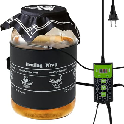 Kombucha Heating Wrap, Kombucha Jar Heat Wrap with Digital Temperature Control, Fermentation Heating Pad, Fermentation Heater Wrap 5.5×20.8in