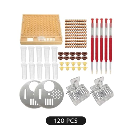 Beekeeping Supplies Kit, Plastic Queen Rearing System with Grafting Tool, Cell Cups, and Beehive Accessories for Hive Management