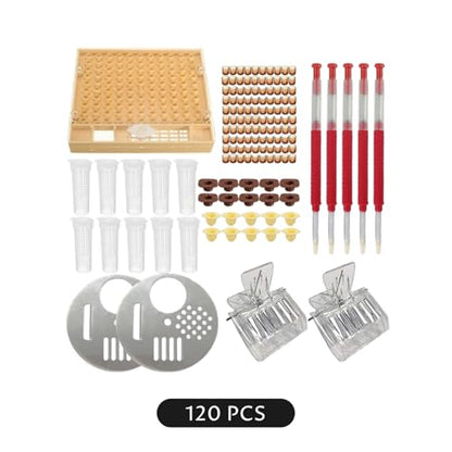 Beekeeping Supplies Kit, Plastic Queen Rearing System with Grafting Tool, Cell Cups, and Beehive Accessories for Hive Management