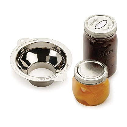 RSVP International Endurance Canning Collection Non-Reactive 18/8 Stainless Steel, Dishwasher Safe, Funnel, Wide Mouth, 2-3/4" - size: Funnel, Wide Mouth, 2-3/4"