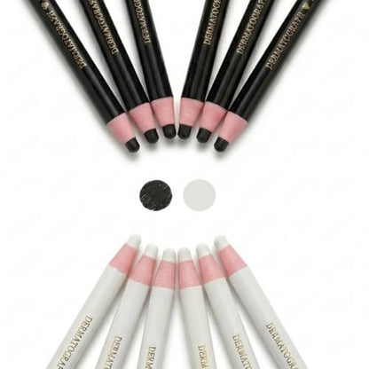 12-Pack China Markers Grease Pencils - Professional Peel-Off Wax Pencils for Marking on Glass, Metal, Wood, and Plastic (Black 6p + White 6p) - color: Black 6p + White 6p