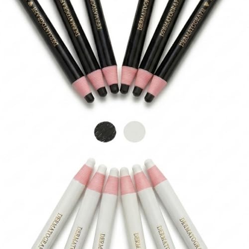 12-Pack China Markers Grease Pencils - Professional Peel-Off Wax Pencils for Marking on Glass, Metal, Wood, and Plastic (Black 6p + White 6p) - color: Black 6p + White 6p