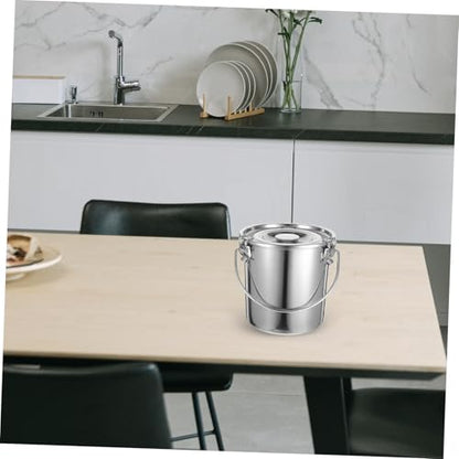 304 Stainless Steel Sealed Transport Bucket Locking Lid 6L Leak-Proof Food Storage Container for Cooking Oil Disposal and Grease Transport