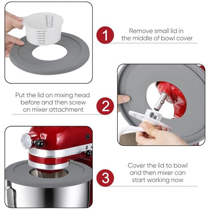 Bowl Covers Set for KitchenAid Stand Mixers Bowl, Yeast Dough Airtight Bowl Lid,1PCS,Prevent Dry and Wet Ingredients Splash-Outs bowl lid,1PCS,Fits Bowl models: 4.5/5QT - style: Classic