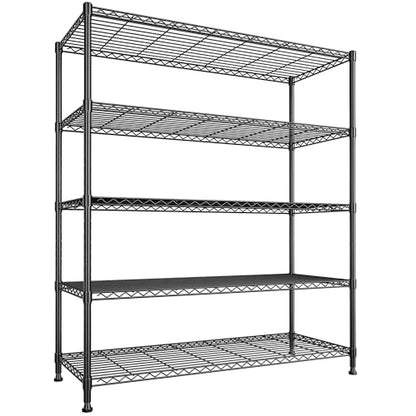 45 "W Storage Shelves 5 Tier Wire Shelving Unit Adjustable Metal Shelving Wire Shelf Pantry Shelves Wire Commercial Rack for Closet Kitchen Pantry Utility Room Garage 45" Wx 13.5" Dx70.5 H Black - size: 45" W x 70.5" Hx 13.5" D