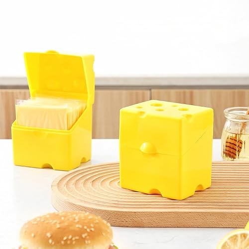 Cow Cheese Slice Holder Storage Container For Refrigerator Sliced Shredded Keeper Containers For Fridge (yellow)