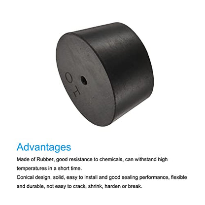 MECCANIXITY Rubber Tapered Plug 42mm to 50mm with Hole Test Tubes Bungs Stopper Black for Lab Home - size: 42mm - 50mm