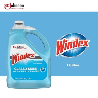 SC Johnson Professional Windex Glass and More Multi-Surface Cleaner, Windex Glass Cleaner Refill, Multi Surface Cleaner, 128 fl. oz. Bottles, 4 Count, for Professional Use Only - size: 128 Fl Oz (Pack of 4)