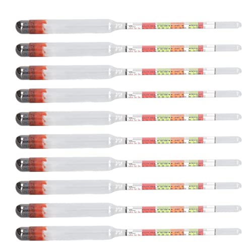 Hydrometer Wine Tester Beer Meter Triple Scale Glass Measuring Tool Kit for Home Brewing Office Restaurant 10Pcs Set