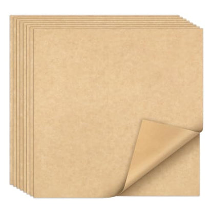 EcoDispose 12 x 12 Inches Grease Proof Deli Paper Precut Sheets for Deli Food, BBQ, Picnic, Party (100 Pcs, Kraft&White Checker) - size: Kraft 12"x12"