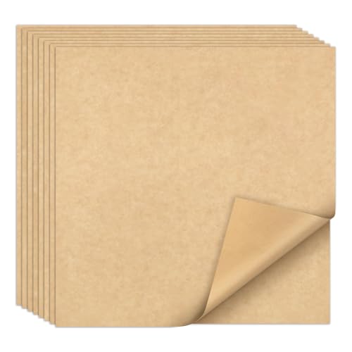 EcoDispose 12 x 12 Inches Grease Proof Deli Paper Precut Sheets for Deli Food, BBQ, Picnic, Party (100 Pcs, Kraft&White Checker) - size: Kraft 12"x12"