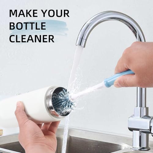 Water Bottle Cleaner Kit for Owala 24/32/40oz,3 Pack | Extra Long Silicone Bottle Brush,Bendable Stainless Steel Straw Cleaner,Compatible with Owala Accessories