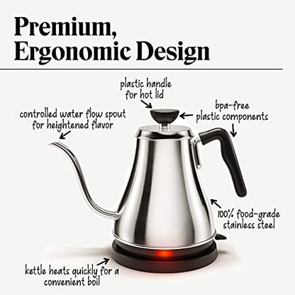 Electric Gooseneck Kettle - 0.8L, 120 Volt, Stainless Steel Electric Tea Kettle - Water Pot Heater/Warmer, Coffee & Tea - style: Pot Heater/Warmer
