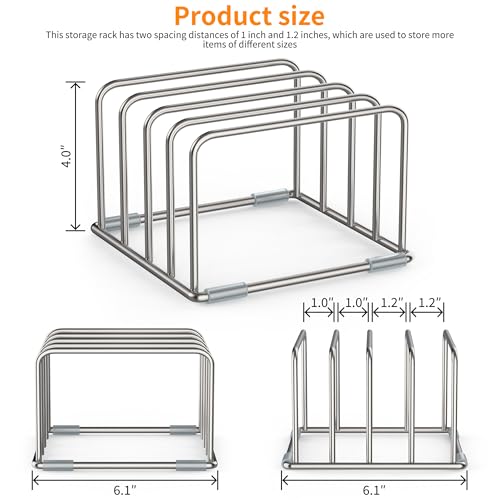 Cutting Board Holder Stand, Chopping Board Organizer Rack with 304 Stainless Steel, Cookie Sheet Storage Organizer, 1.0 & 1.2 Inch Wide Slots (1 Pack) - size: 1.0 & 1.2 in Slots - 1 Pack
