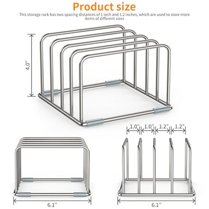 Cutting Board Holder Stand, Chopping Board Organizer Rack with 304 Stainless Steel, Cookie Sheet Storage Organizer, 1.0 & 1.2 Inch Wide Slots (1 Pack) - size: 1.0 & 1.2 in Slots - 1 Pack