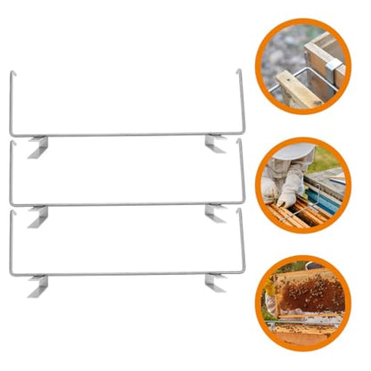 Abaodam 3pcs Stainless Steel Beekeeping Frame Holder Hive Perch Storage Shelf Bee Hive Accessory for Beekeepers Farm Ranch Equipment