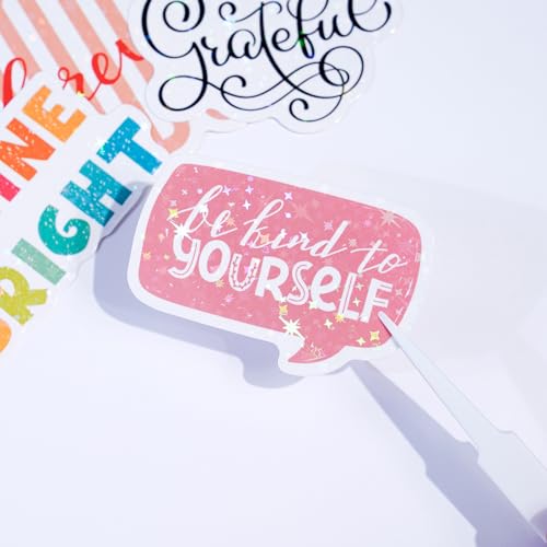 50 Holographic Motivational Quote Stickers – Inspirational Positive Life Affirmations for Scrapbook, Laptop, Water Bottle, Journal – Uplifting Quotes for Self-Care, Encouragement, Daily Motivation - color: Holographic Quotes