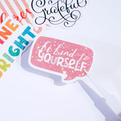 50 Holographic Motivational Quote Stickers – Inspirational Positive Life Affirmations for Scrapbook, Laptop, Water Bottle, Journal – Uplifting Quotes for Self-Care, Encouragement, Daily Motivation - color: Holographic Quotes
