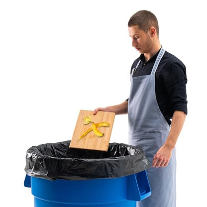 PRO&Family Commercial Round Trash Can, Ingredient Bin, Heavy-Duty Plastic, Anti-Static, Kitchen, Office, Outdoor Use (Blue, 55 Gallon) - color: Blue, size: 55 Gallon