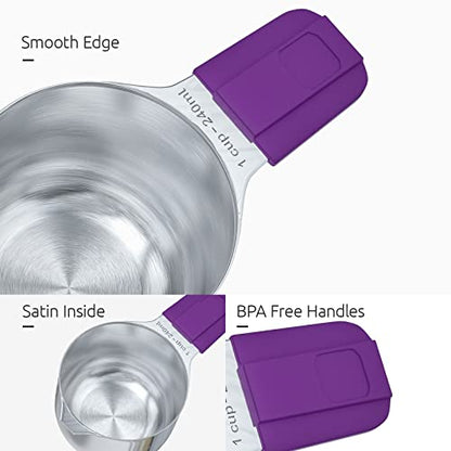 Measuring Cups, U-Taste Magnetic Measuring Cups and Spoons Set of 13 in 18/8 Stainless Steel: 7 Measuring Cups and 5 Measuring Spoons with 1 Professional Magnetic Measurement Conversion Chart - size: (03) Cup&Spoon Set of 13 (Magnetic Handle)