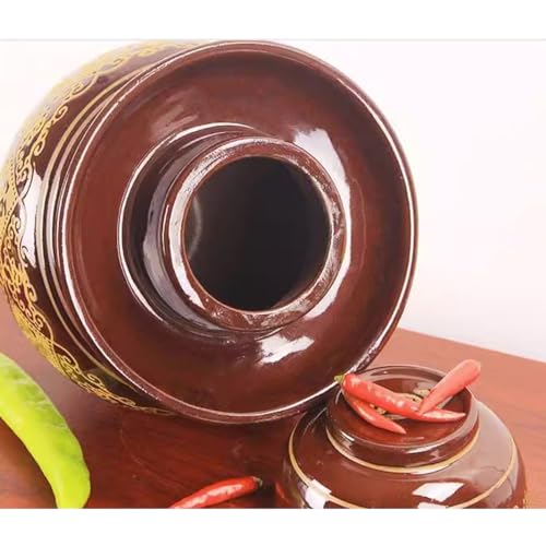 MRYBD Chinese Kimchi Jar Ceramic Fermenting Jar with Fermentation Lids, Fermenting Crock with Water Seal Airlock Lid, Ceramic Sealed Pickles Jar Fermentation Starter Kit 2Kg - size: 2Kg