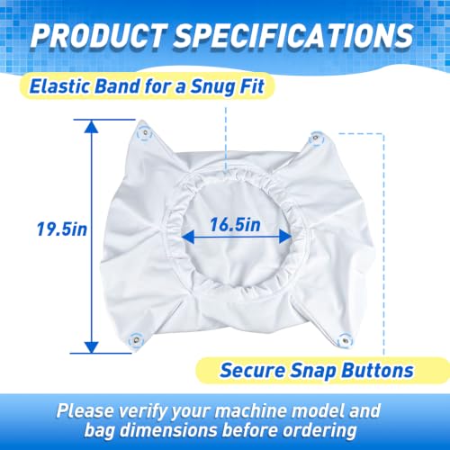 Pool Cleaner Filter Bag, 99954307-R1 Ultra-Fine Silt Mesh 70 Micron Bag, Compatible with Maytronics Dolphin Pool Cleaner Parts- for DX3 DX4 M3, Reusable Pool Vacuum Bag Replacement
