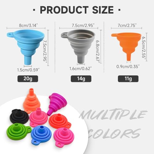 6-piece Kitchen Funnel Set, 2026 new Food Funnel Silicone Foldable Kitchen Funnel, Upgraded Kitchen Bottle Funnel, Kitchen Utensil (6 Pack) - color: 6 Pack
