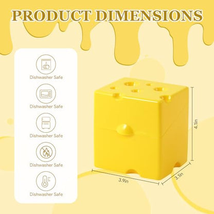 2Pcs Sliced Cheese Slice Holder Container for Refrigerator, Cow Cheese Storage Container for Fridge with Flip Lid, Butter Block Cheese Keeper Saver Box,Kitchen Gadget for Saving Cheese