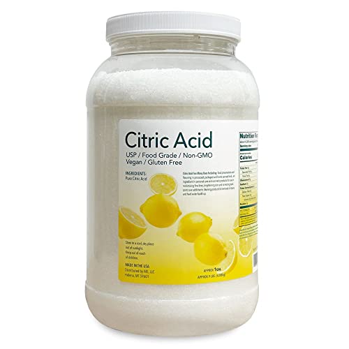 Generic ME LLC의 구연산, 3.8L(1갤런) 병, 3.6kg(8파운드), USP 식품 등급, GMO 프리, 비건, 글루텐 프리 - 얼룩 제거, 개인 관리, 화장품, 스크럽