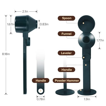Coffee Scoop & Funnel, Jade Green, 2 Models A&B, 2Pcs | For Reusable K-Cup Pods, 2Tbsp Dosing Spoon, 51mm Espresso Tamper, BPA-Free PCTG, Dishwasher Safe - color: Jade Green