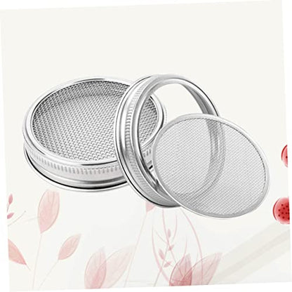 2pcs Stainless Steel Sprouting Jar Lids Wide Mouth Mason Jar Lids Straw for Sprouting Cans