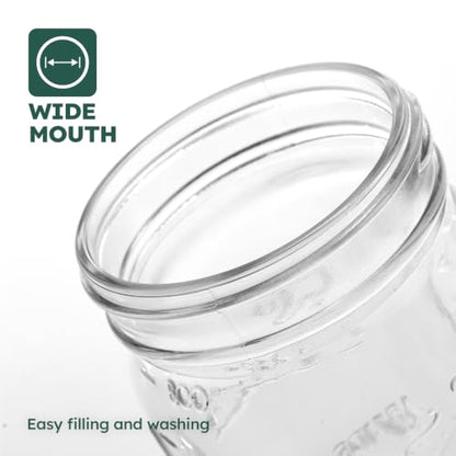 2 Pack Mason Jars 32 oz, Wide Mouth Glass Jars with Bamboo Airtight Lids for Food Storage, Snacks, Meal Prep & Lunch Leakproof - color: 2 Pack - Wood