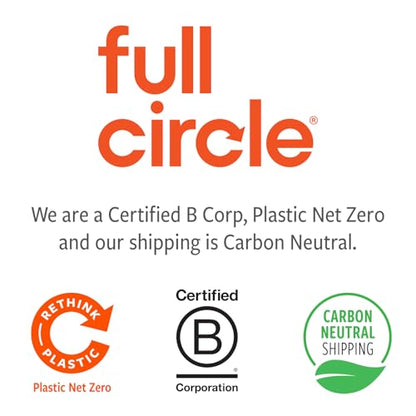 Full Circle Upstanding Bottle Brush - Made from Bamboo with Long Handle, Replaceable Head - Deep Cleans Water Bottles, Tumblers & Baby Bottles - BPA & Formaldehyde Free - White