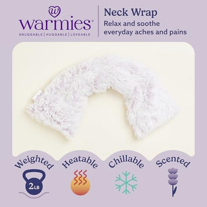 warmies Microwavable Neck & Shoulder Wrap - Heating & Cooling Plush Pad for Calming Relaxation - Weighted & Heated Neck Warmer with Scented Lavender - Microwave Heat Pad for Aches & Pain - Lavender - color: Marshmallow Purple