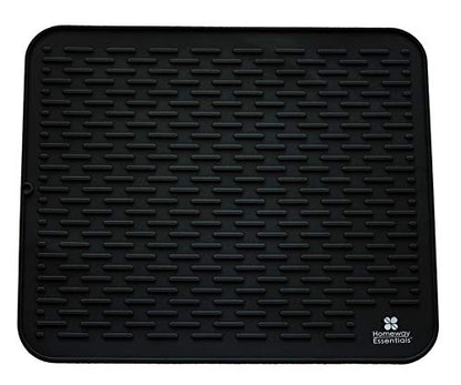 Silicone Dish Drying Mat - 21 x 18 - Extra Large Dish Drying Mat, Counter top Mat, Dish Draining Mat, Sink Mat, Large Silicone Trivet (EXTRA LARGE, BLACK) - color: Black, size: EXTRA LARGE