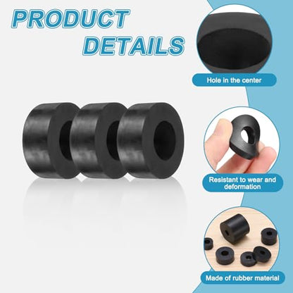 uxcell 16 Pcs Rubber Spacers 50mm OD x 27mm ID x 20mm Height Round Anti Vibration Spacer Rubber Bushing Grommets - size: 50mm OD x 27mm ID x 20mm Height