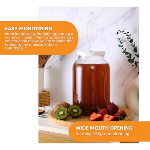 FastRack 2 Gallon Jar Fermentation Kit with Airlock & North Mountain Supply 1lb Bentonite Wine Clarifier