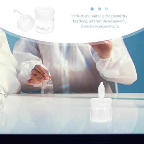 GARVALON 5pcs Glass Weighing Bottles Lids Laboratory Weighing Holders for Experiments Chemical Glassware for Home Classroom and Research Use - size: 5.00X2.50X2.50CM
