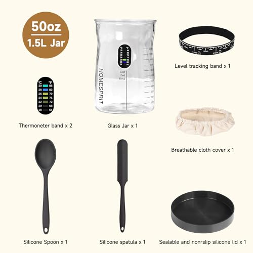 Pro Sourdough Starter Kit - 50oz Large Capacity Glass Jars (1PC)