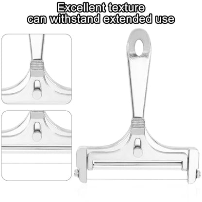 Gosknor 6pcs Cheese Slicer Kit, Stainless Steel Wire Cheese Cutter with 4 Extra Wires & Wrench Slicer Handheld Butter Cutter Food for Block Butter (Glossy Silver) - color: Glossy Silver