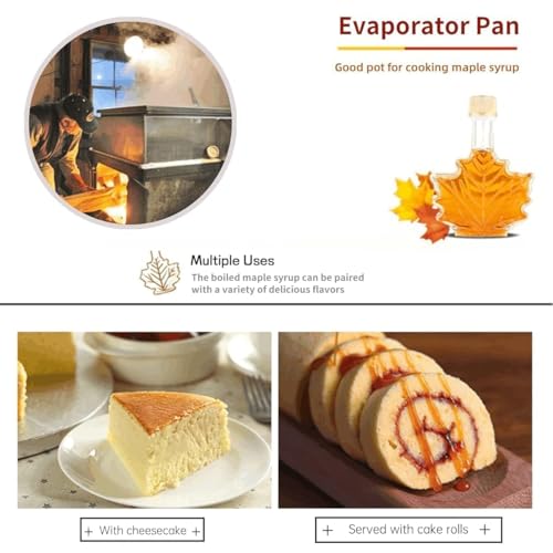 Marada Maple Syrup Evaporator Pan with Dual Interface Steam Table Pan,304 Stainless Jam Food Chafing for Home, Outdoor, Cooking (24"L x 24"W x 6"H) - size: 24x24x6 Inch (Pack of 1)