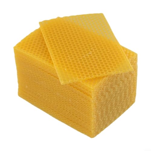 30 Pack Natural Beeswax for honeycomb Foundation Frames 5.24x3.54 Inch for Beekeeping Hive for nest Building Sheet Extraction DIY Candle Making