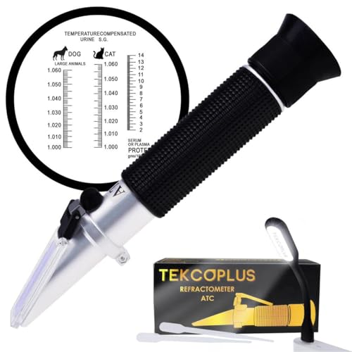 3-in-1 Animal Clinical Refractometer, Veterinary Refractometer, Scale Clinical Refractometer for Cat and Dog Urine Specific Gravity and Serum Protein Health Index with ATC - color: Urine Sg / serum protein