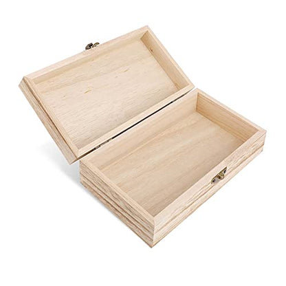 Cheese Texture Wooden Storage Box with Hinged Lid And Front Clasp Large Keepsake Box
